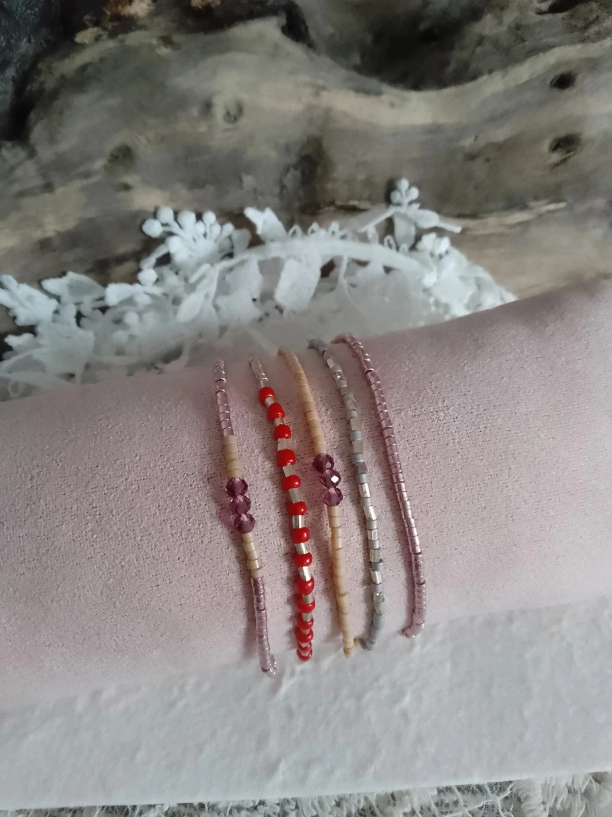 Lot van 5 armbanden met kralen – photo 3